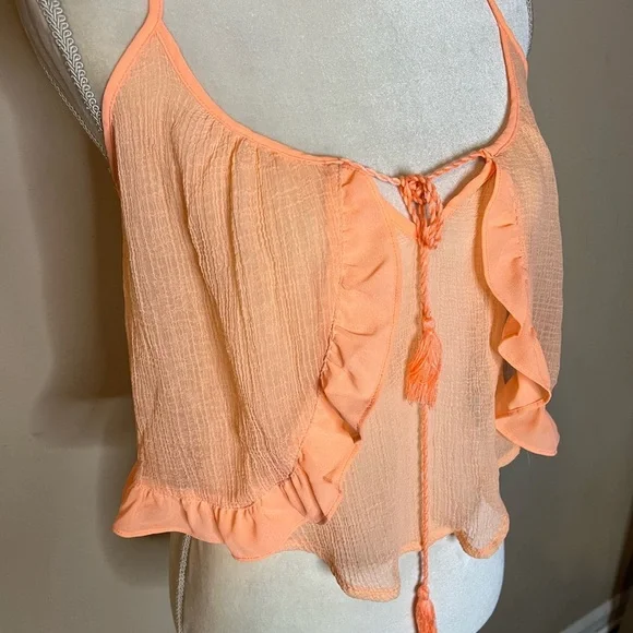 ⭐️3 For $25 Lush Peach Ruffle Women's Top - Picture 5 of 8